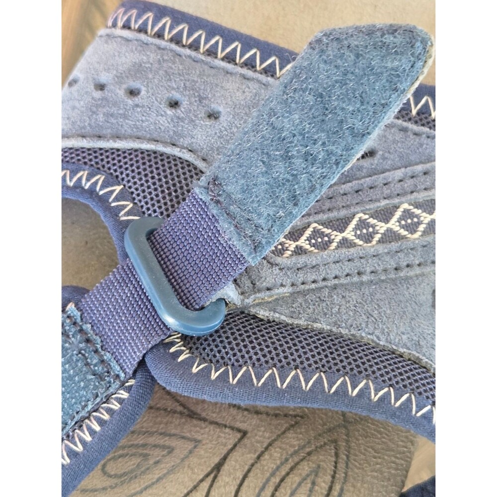 Earth Spirit Comfort Sandals Blue Leather Slides Gelron Cushion 7 - Picture 13 of 15
